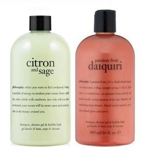 Bundle 2x New Philosophy CITRON AND SAGE + PASSION FRUIT DAIQUIRI Shower Gel